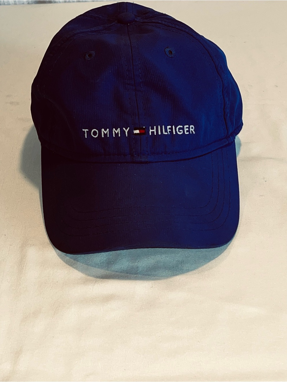 Tommy Hilfiger Blue Ripstop Embroidered Logo Strapback Baseball Cap